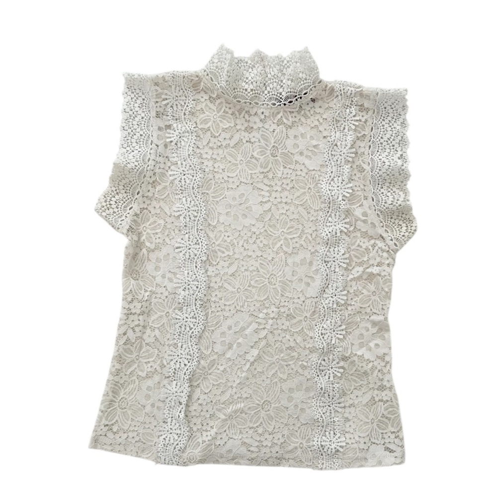 Elegant Lace Women's Top in Cream